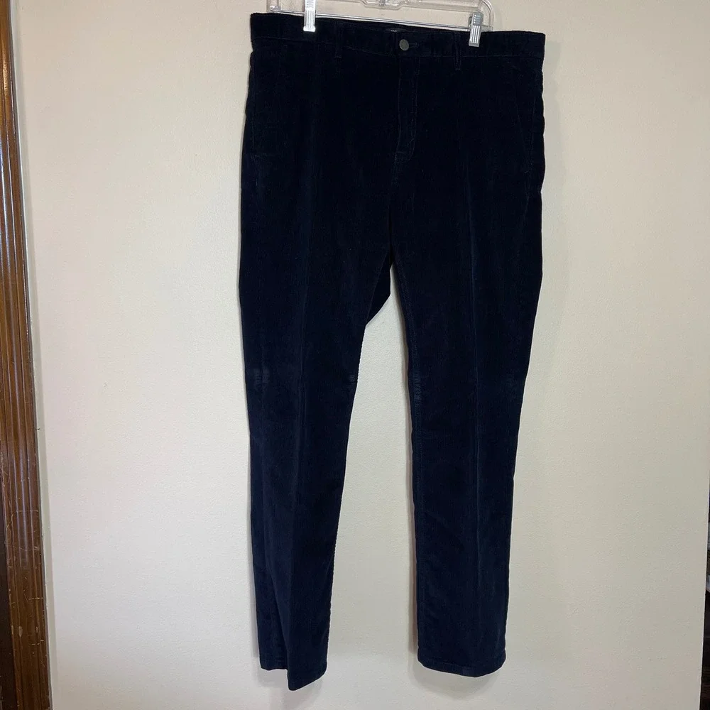 Banana Republic Aiden Pants Mens 34x30 Navy Blue Corduroy Slim Fit Stretch Chino